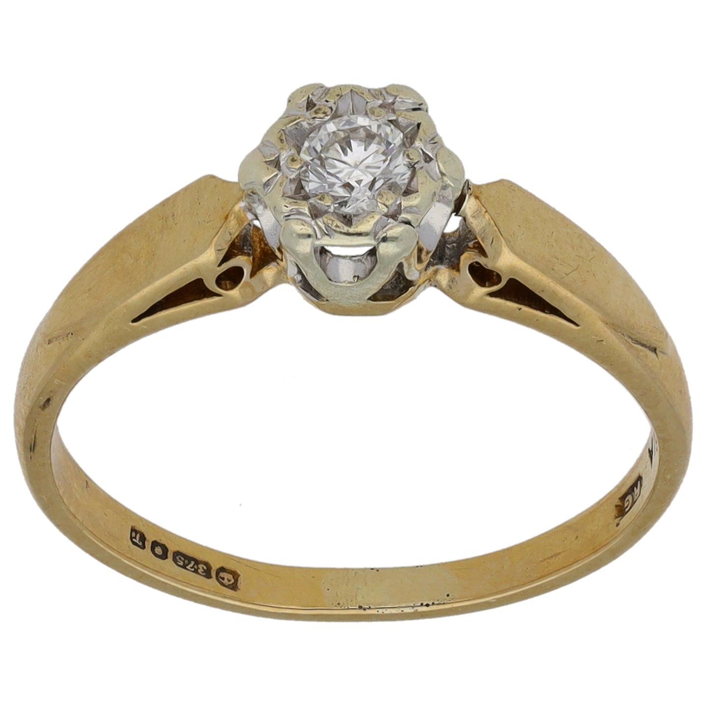 9ct Gold 0.10ct Diamond Solitaire Ring Size K
