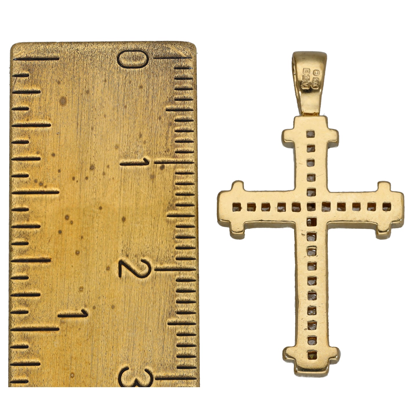 9ct Gold 0.26ct Diamond Cross Pendant