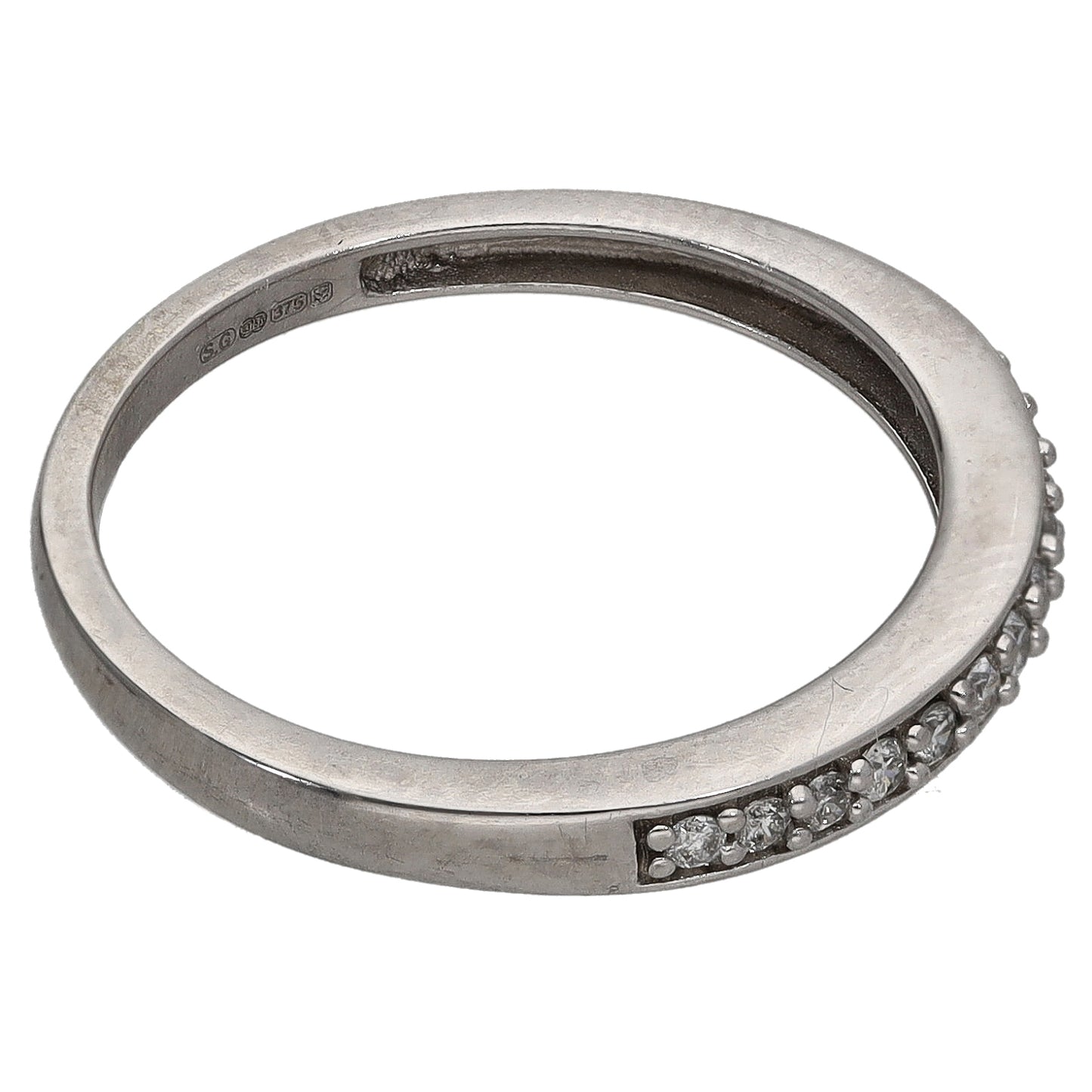 9ct White Gold 0.13ct Diamond Half Eternity Ring Size N