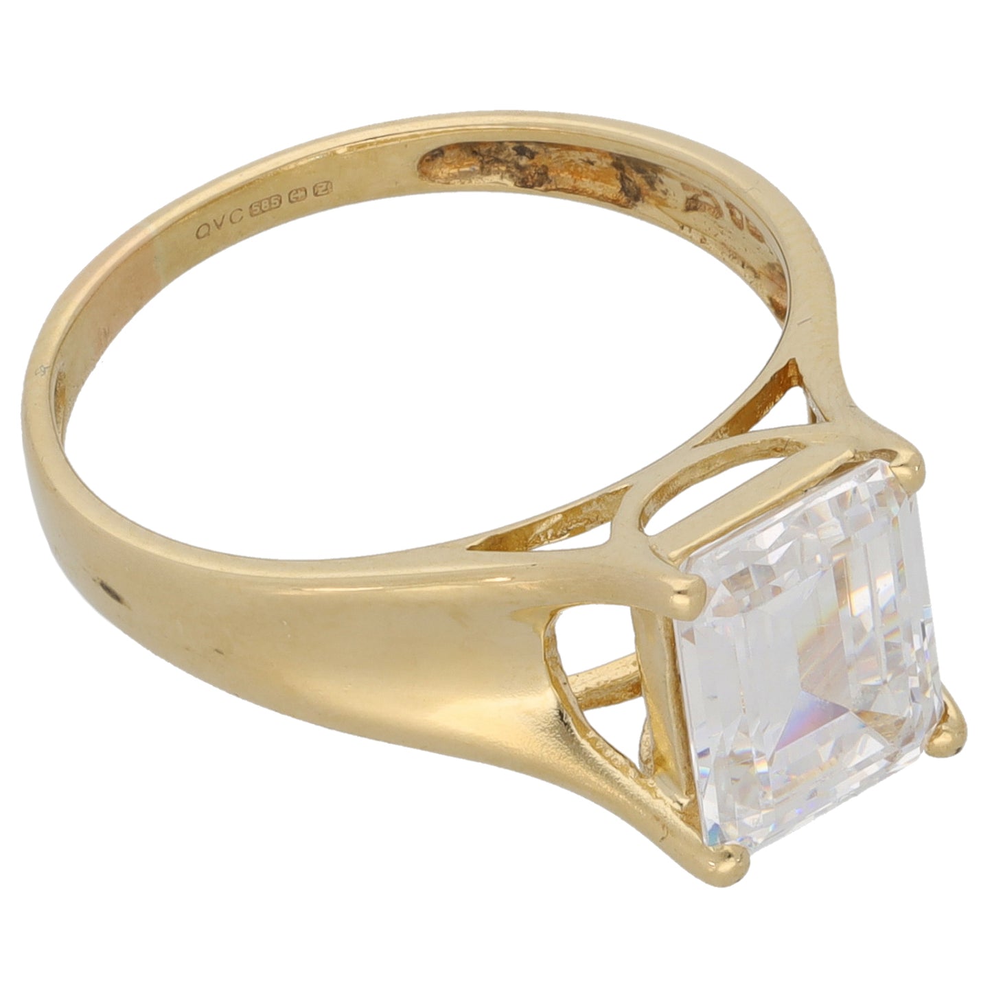 14ct Gold Cubic Zirconia Single Stone Ring Size O