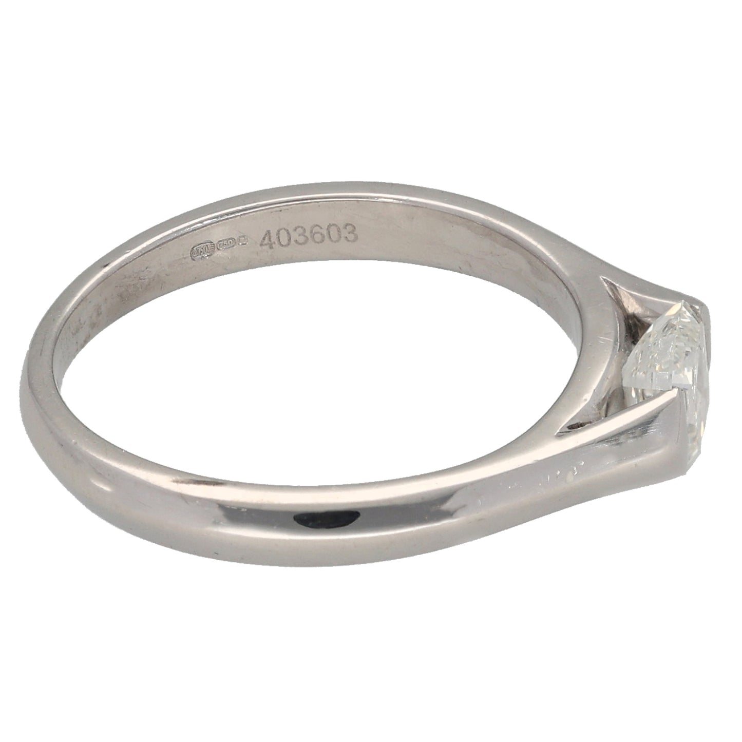 18ct White Gold 0.55ct Diamond Solitaire Ring Size L