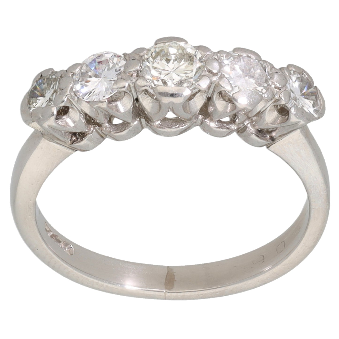 Platinum 1.05ct Diamond Dress/Cocktail Ring Size M