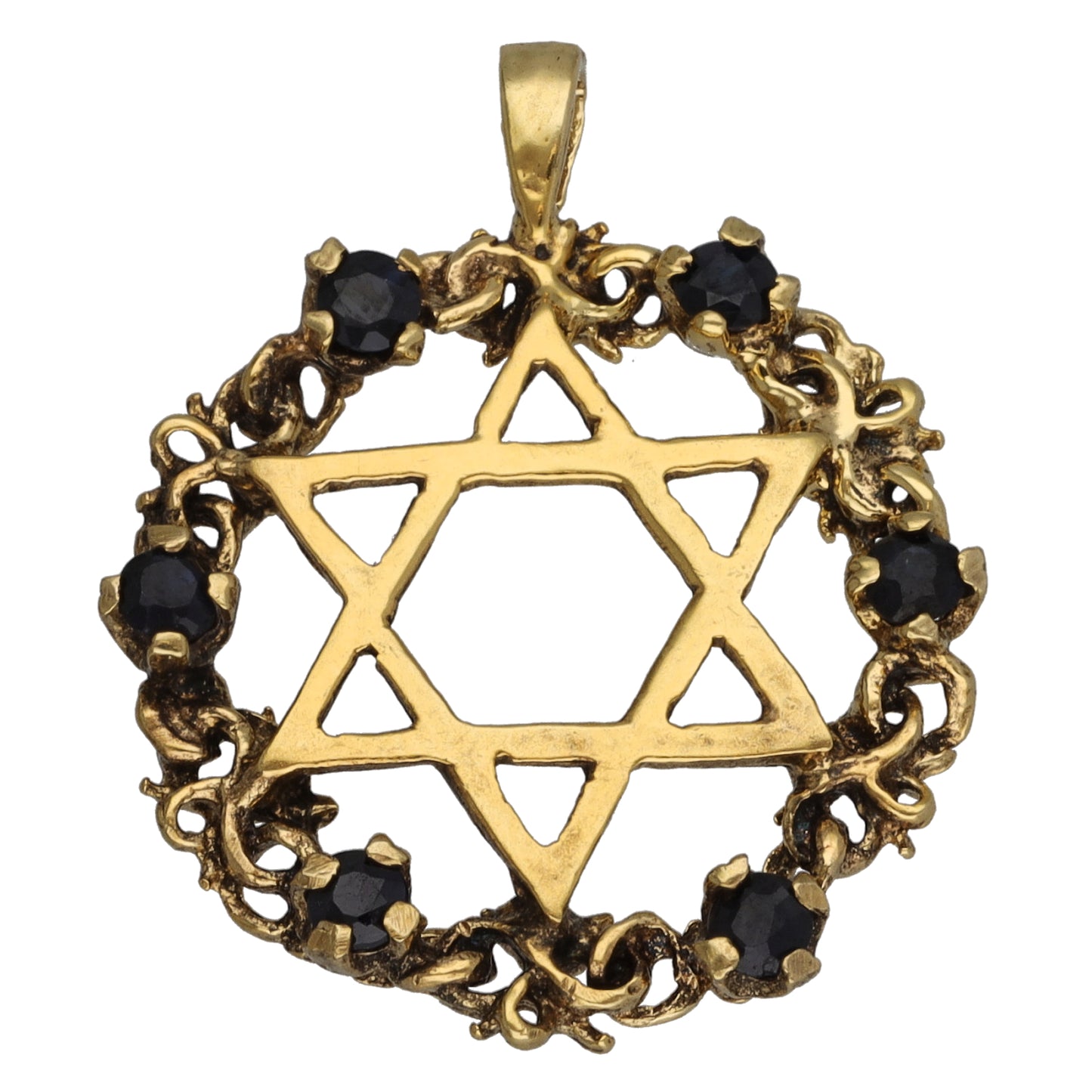 9ct Gold Sapphire Star of David Pendant