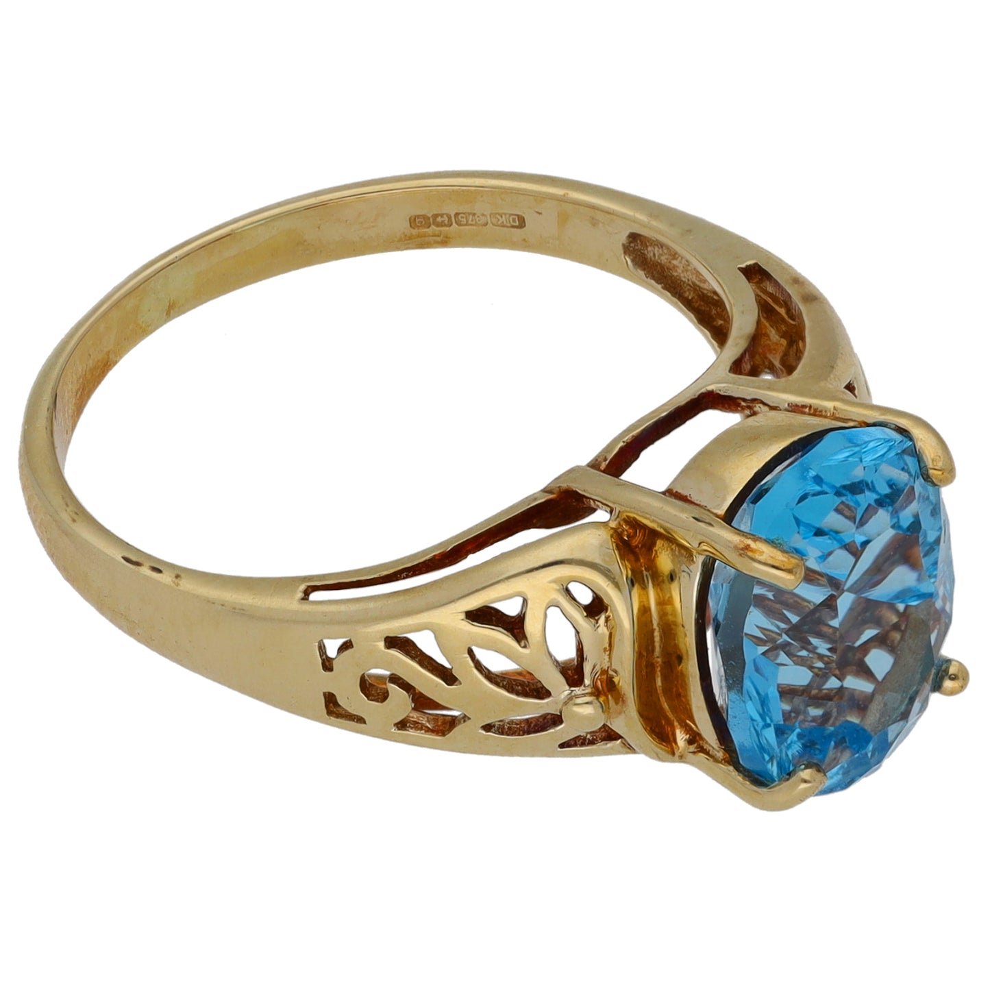 9ct Gold Topaz Single Stone Ring Size N