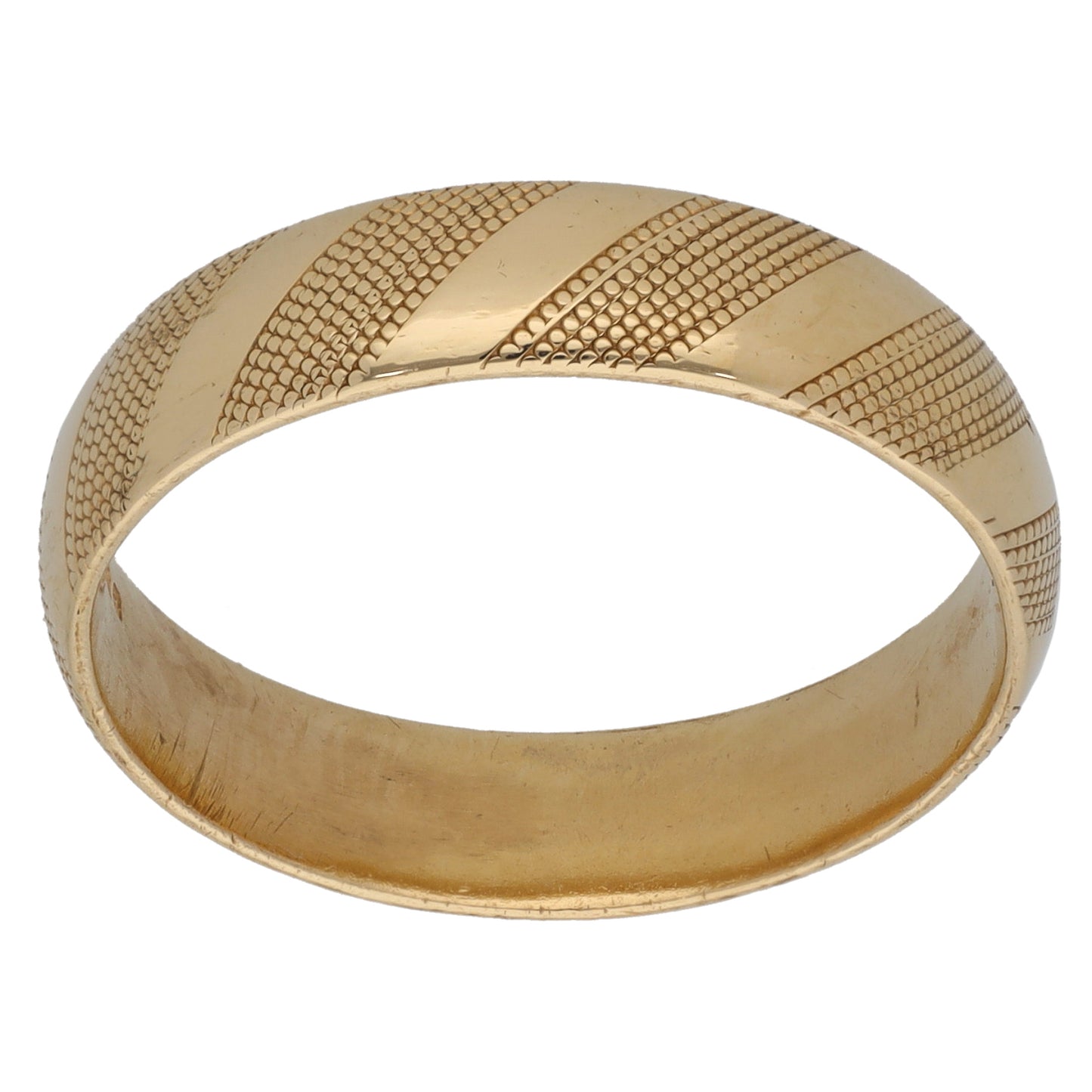 9ct Gold Patterned Wedding Ring Size T