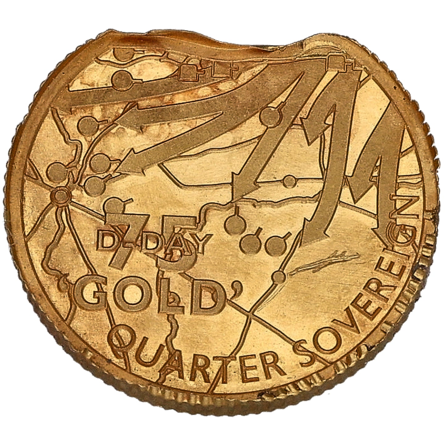 22ct Gold D-Day 75th Anniversary Quarter Sovereign Coin 2019