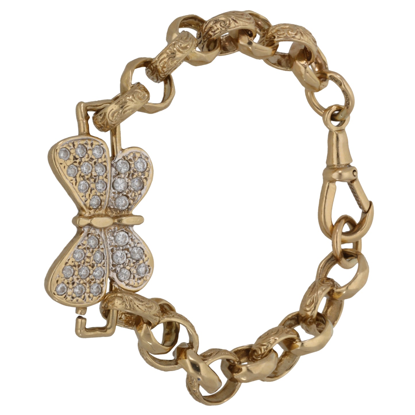 9ct Gold Cubic Zirconia Fancy Stone Set Bracelet