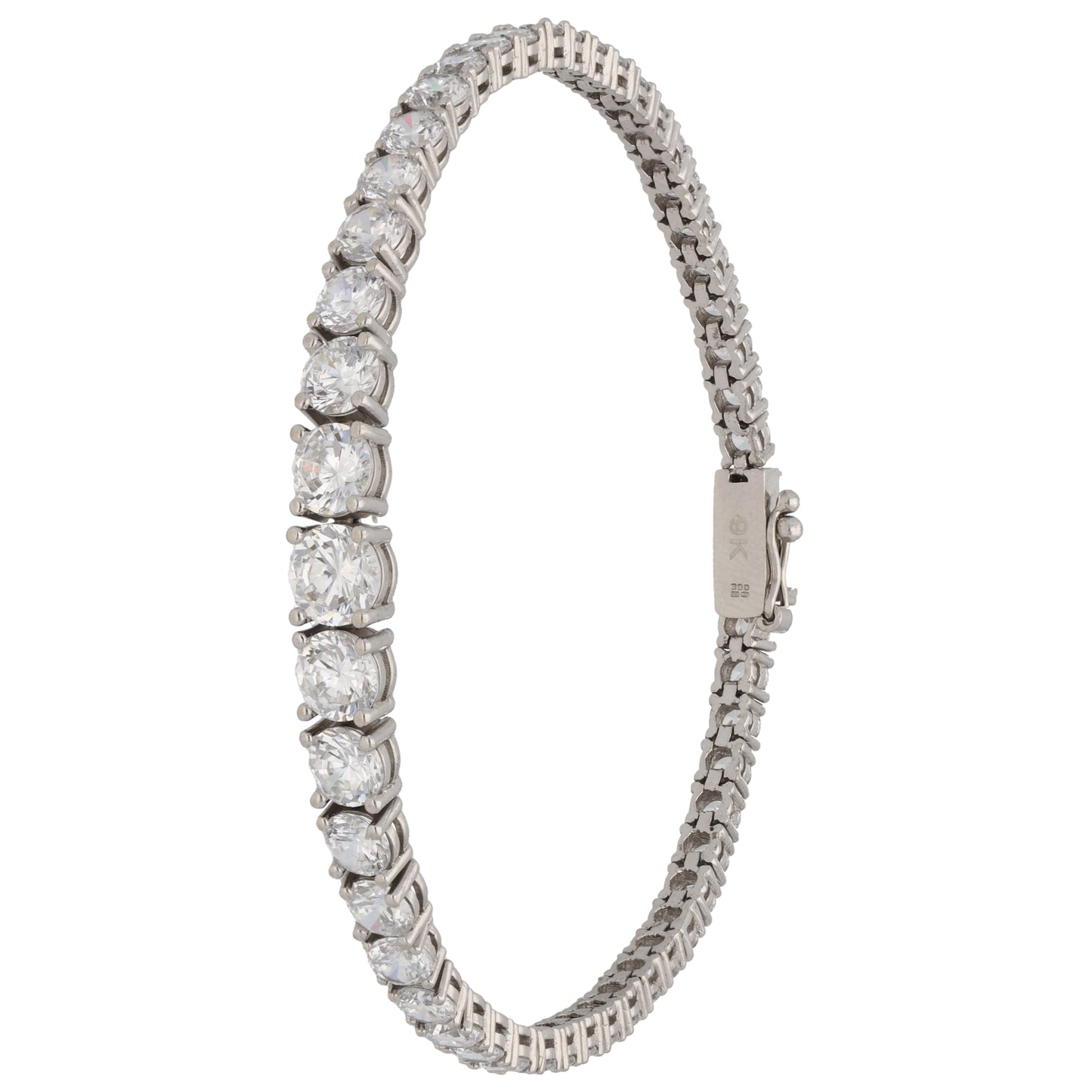 9ct White Gold Cubic Zirconia Line/Tennis Bracelet