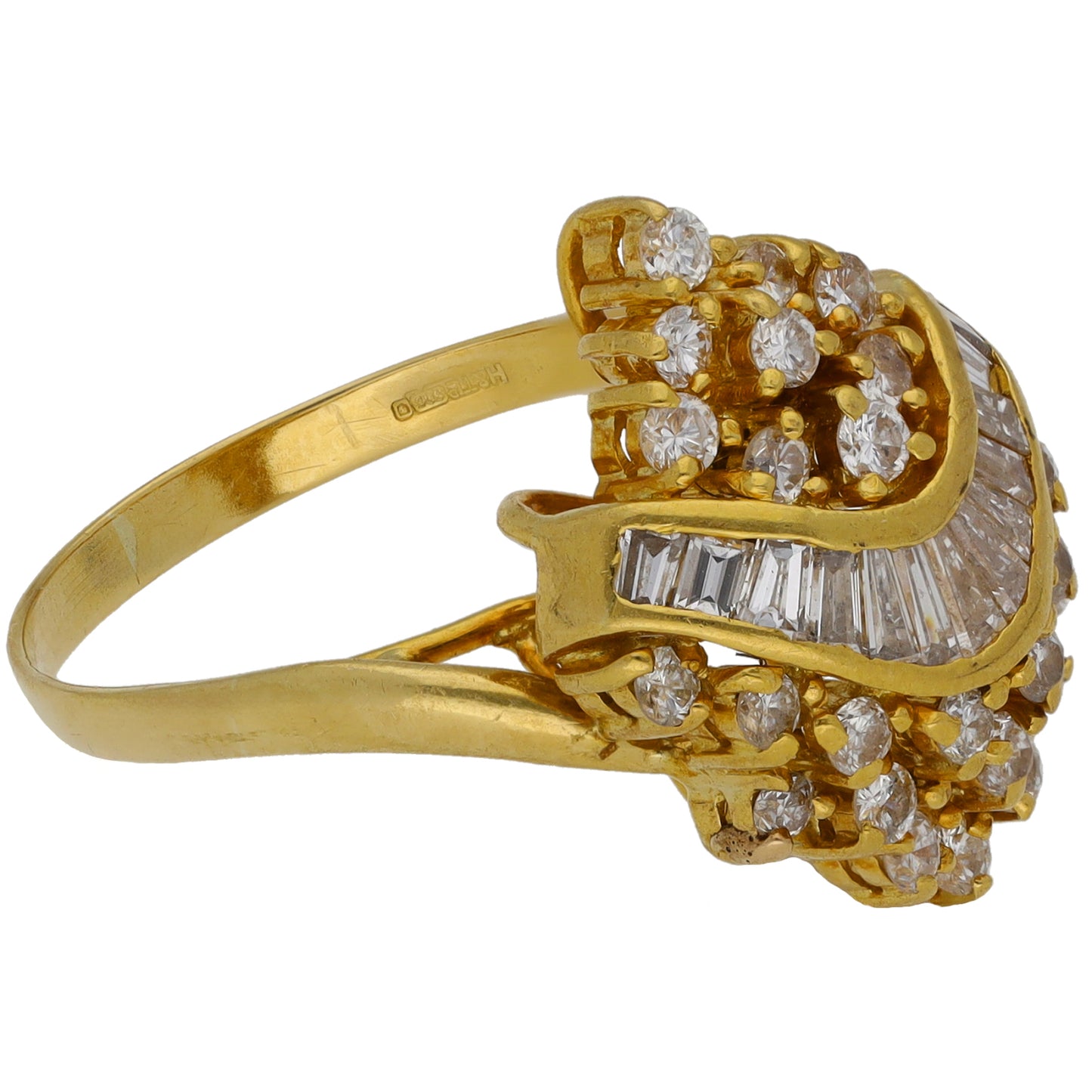 14ct Gold 0.89ct Diamond Dress/Cocktail Ring Size N