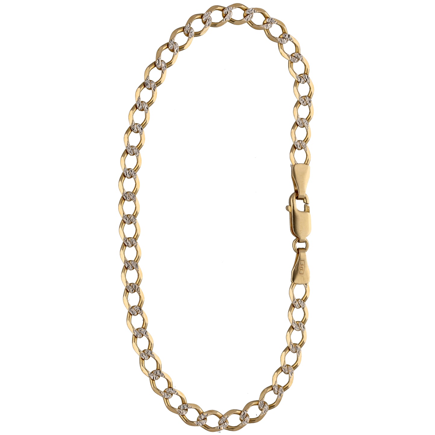 9ct Bicolour Gold Curb Bracelet