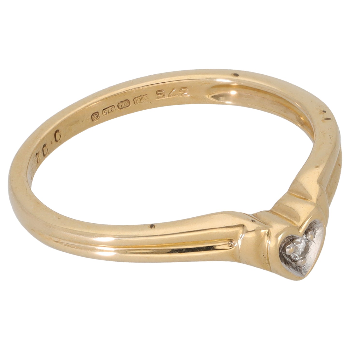 9ct Gold 0.03ct Diamond Solitaire Ring Size O