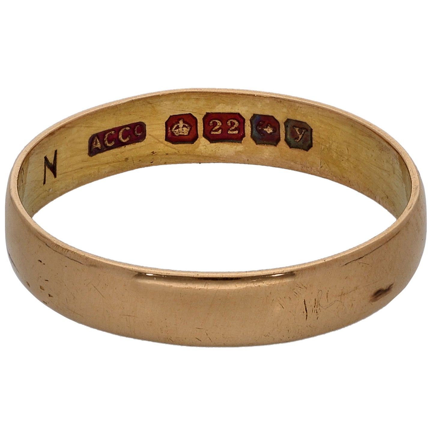 22ct Gold Plain Wedding Ring Size M