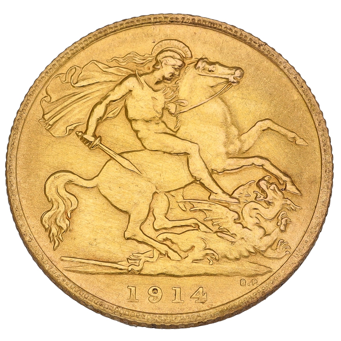 22ct Gold King George V Half Sovereign Coin 1914
