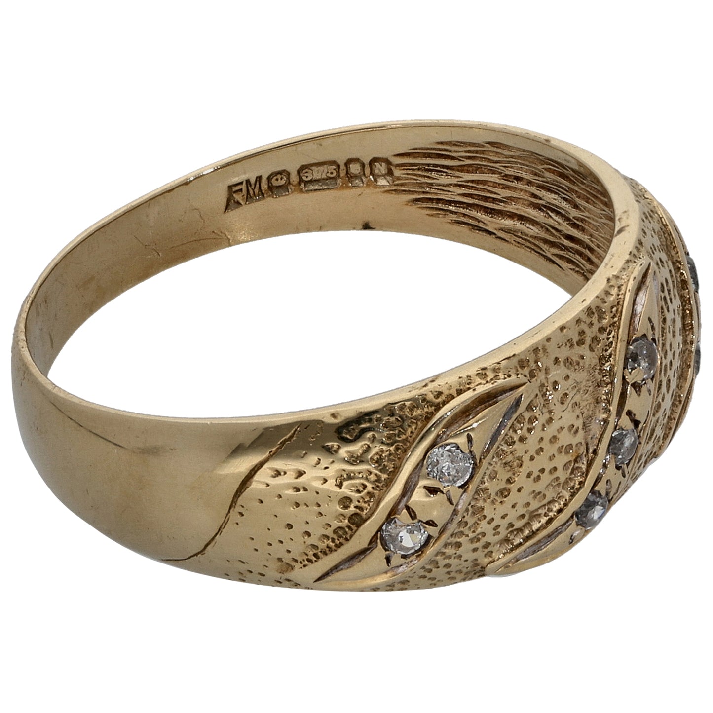 9ct Gold Cubic Zirconia Alternative Ring Size O