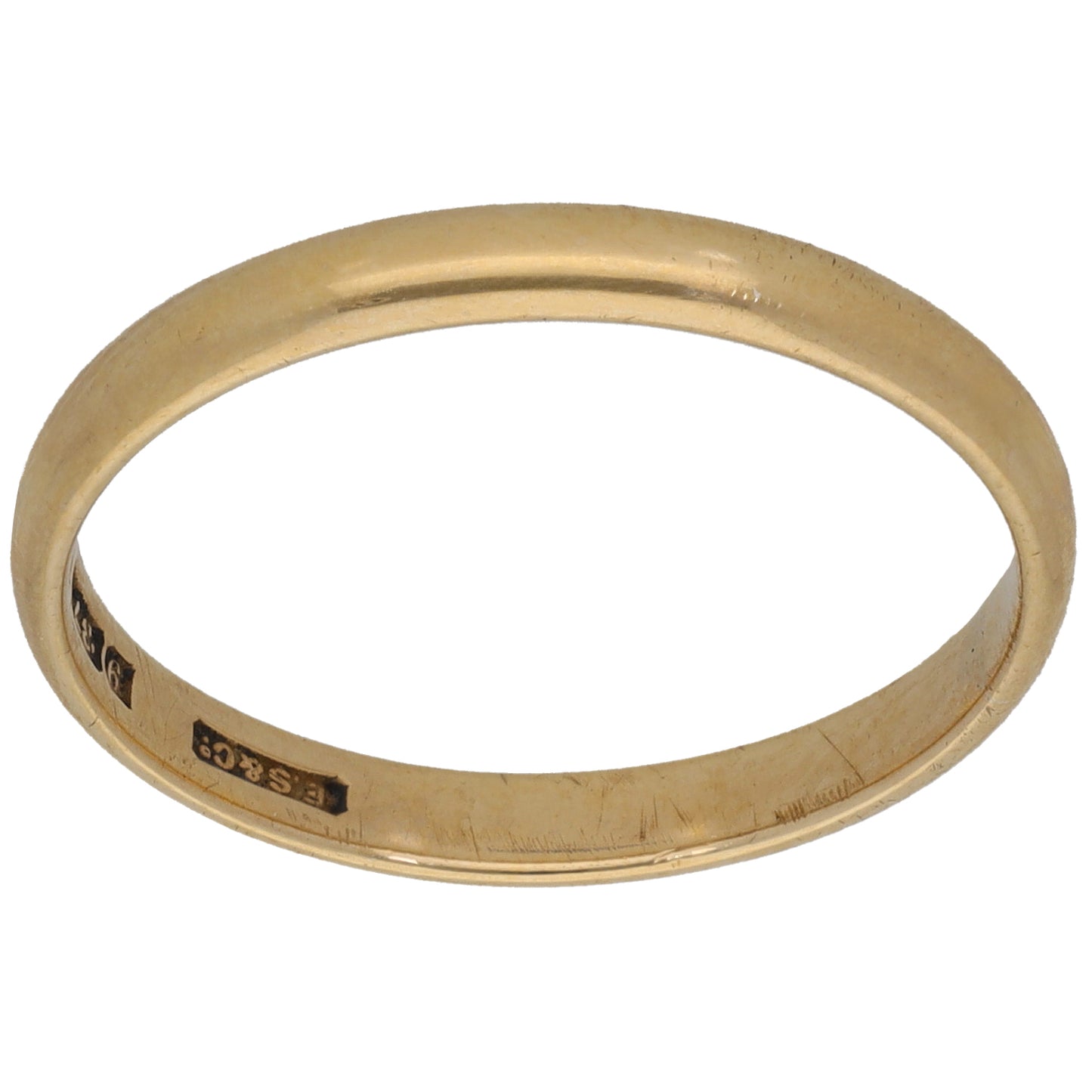 9ct Gold Plain Wedding Ring Size R