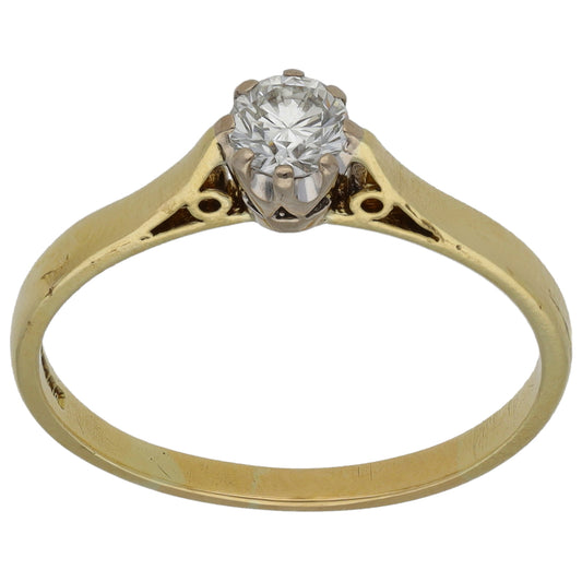 18ct Gold 0.33ct Diamond Solitaire Ring Size O