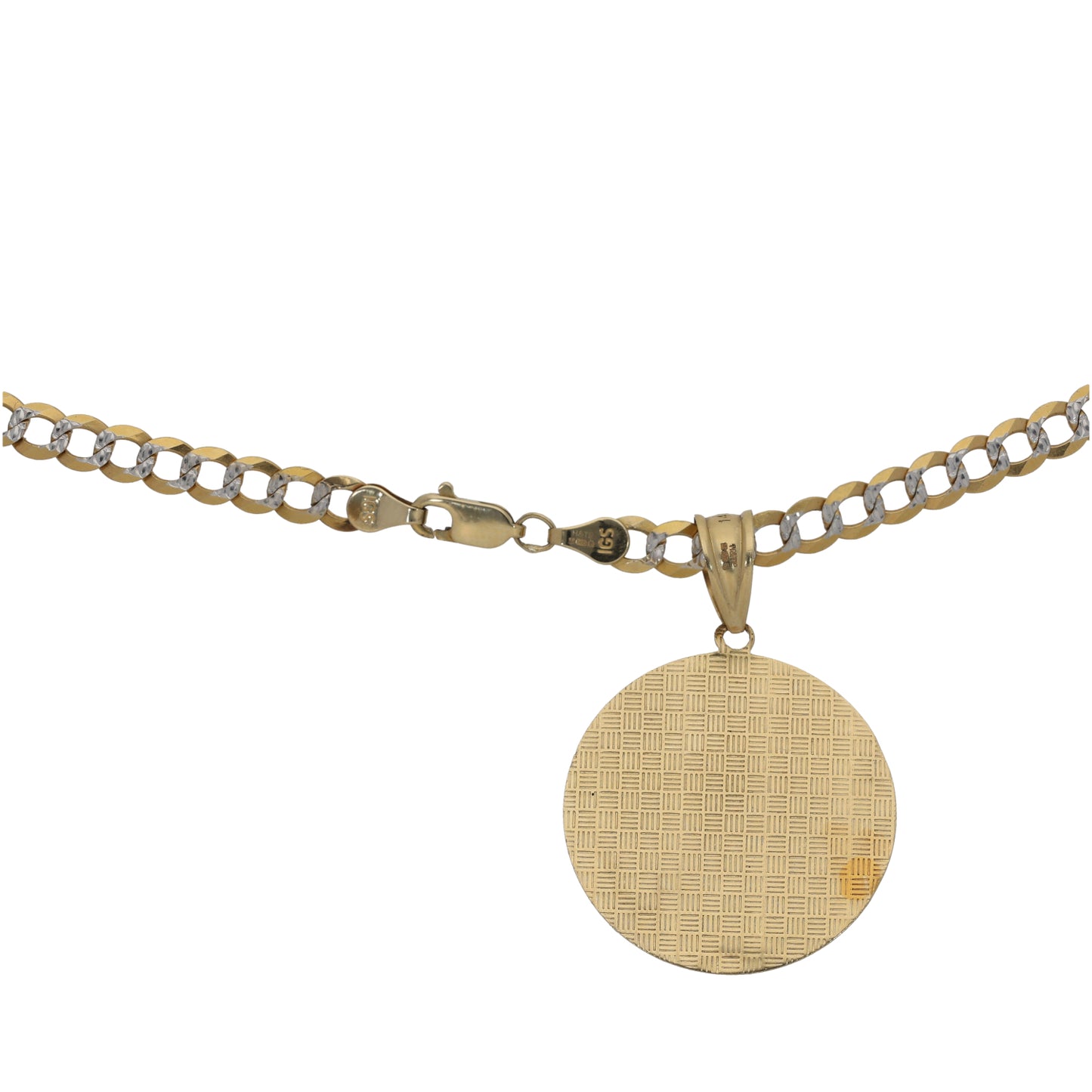 14ct Bicolour Gold Mary Pendant With Chain