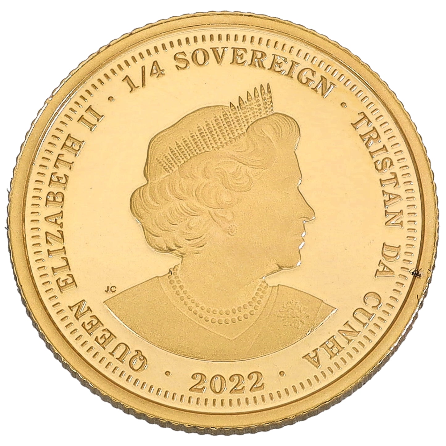 22ct Gold Queen Elizabeth II Service & Devotion Quarter Sovereign Coin