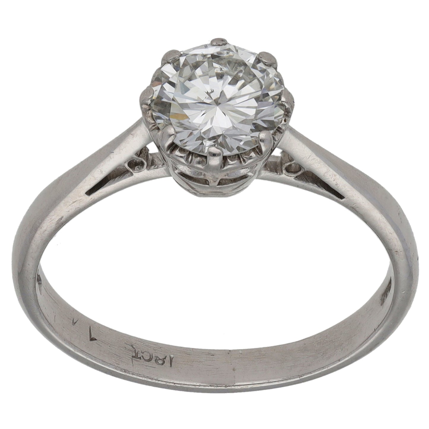 18ct White Gold 1.15ct Diamond Solitaire Ring Size R