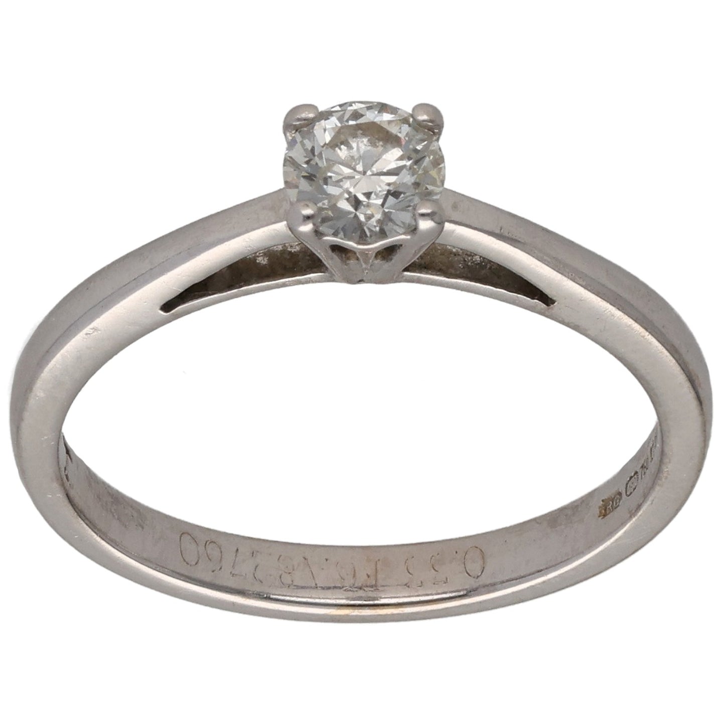18ct White Gold 0.33ct Diamond Solitaire Ring Size M