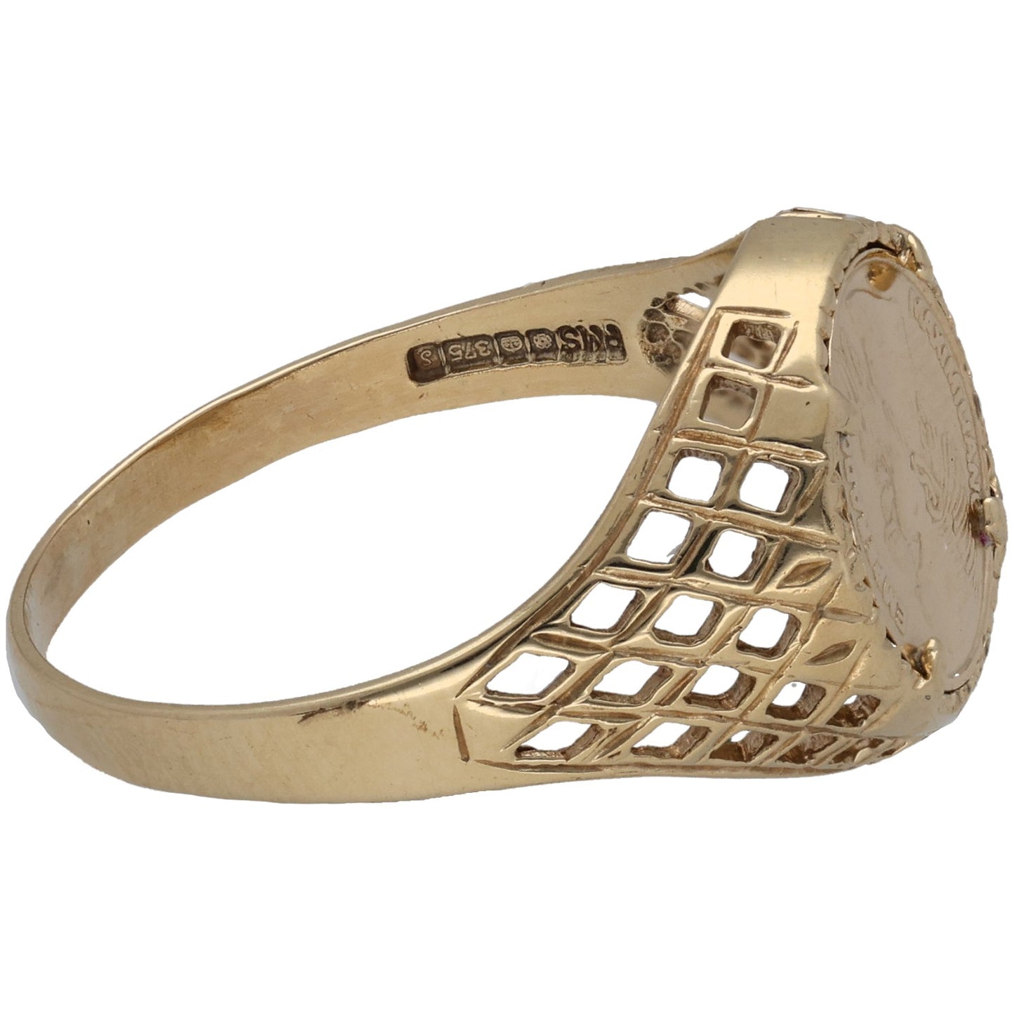 9ct Gold Emblem Ring Size R