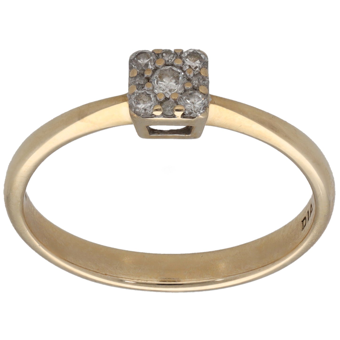 9ct Gold 0.15ct Diamond Cluster Ring Size O