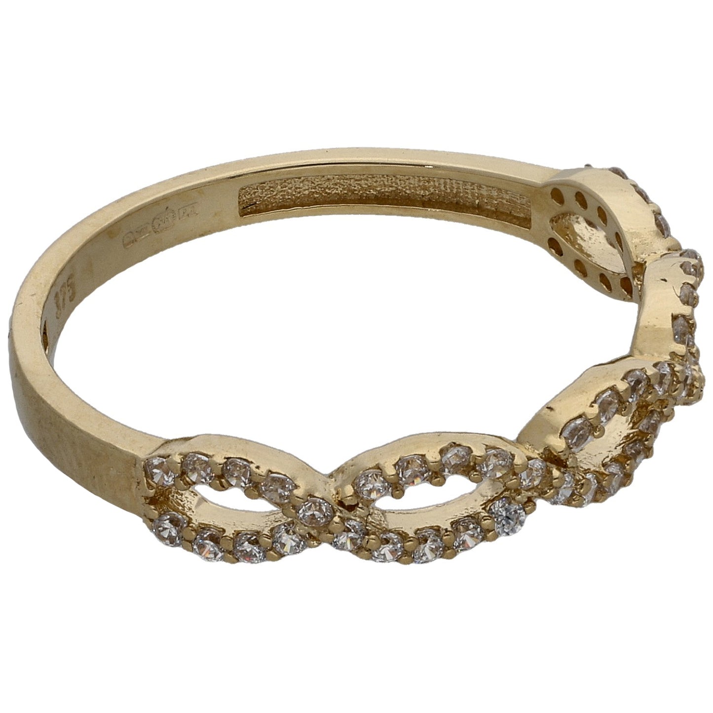 9ct Gold Cubic Zirconia Dress/Cocktail Ring Size P