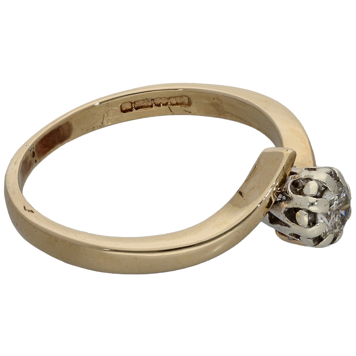 9ct Gold 0.20ct Diamond Solitaire Ring Size N