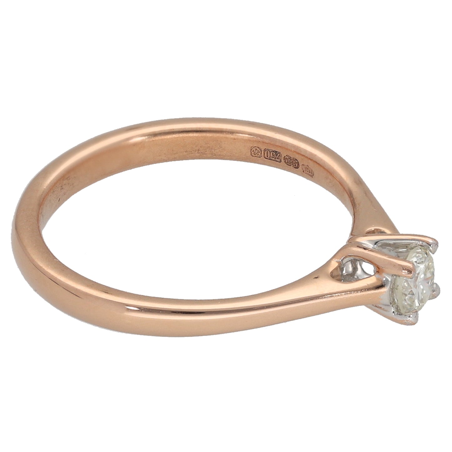18ct Rose Gold 0.15ct Diamond Solitaire Ring Size K