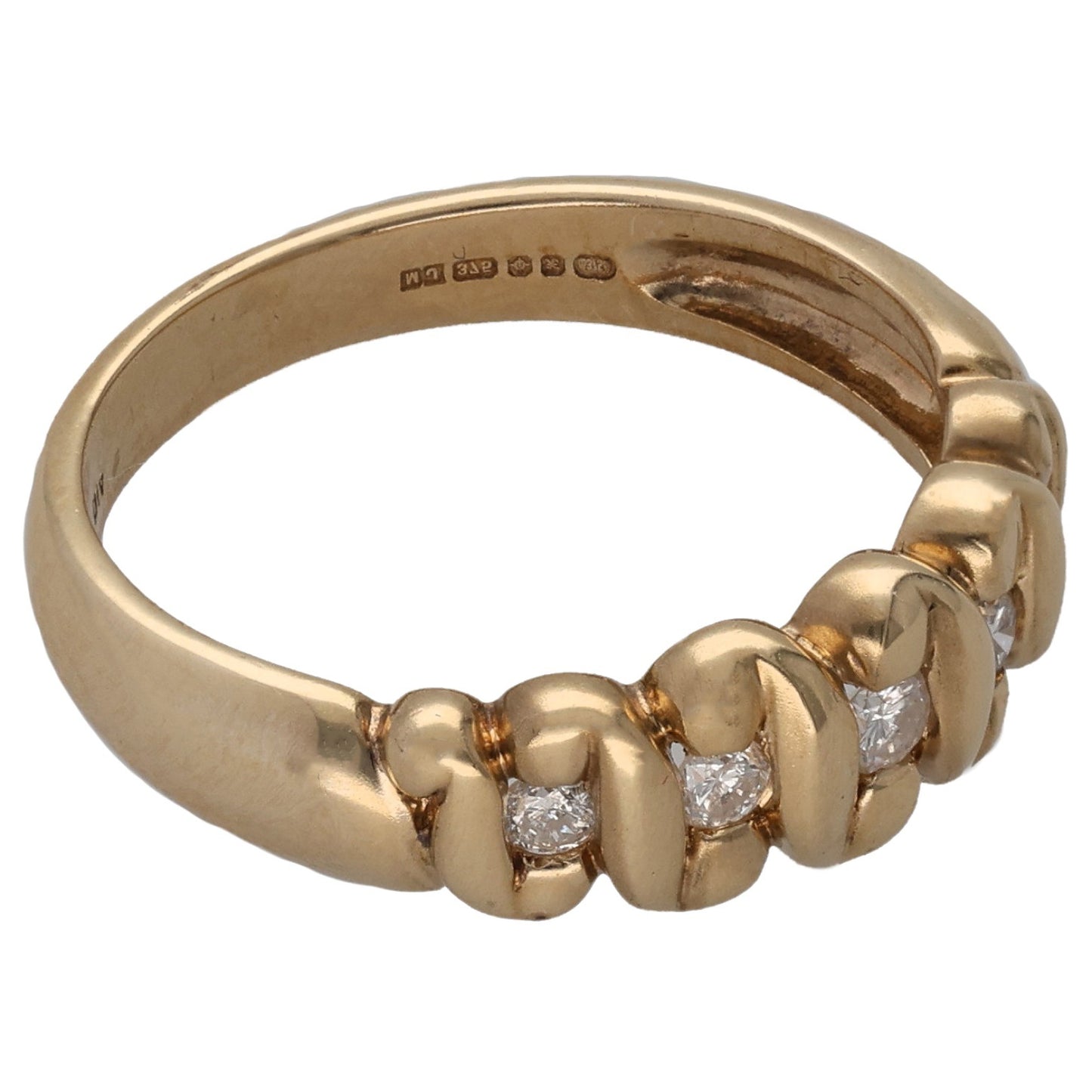 9ct Gold 0.17ct Diamond Alternative Ring Size O