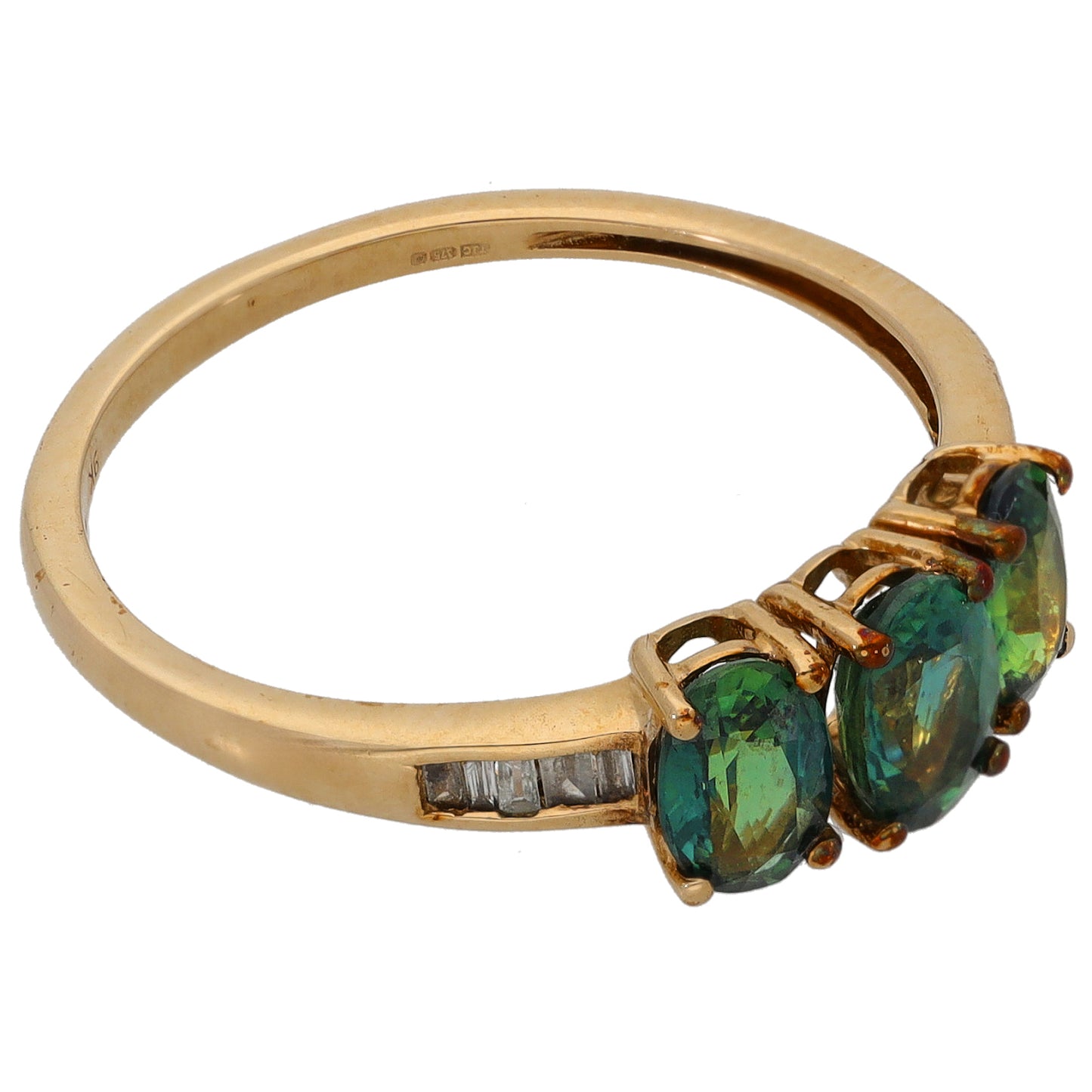 9ct Gold Sapphire & 0.05ct Diamond Dress/Cocktail Ring Size P