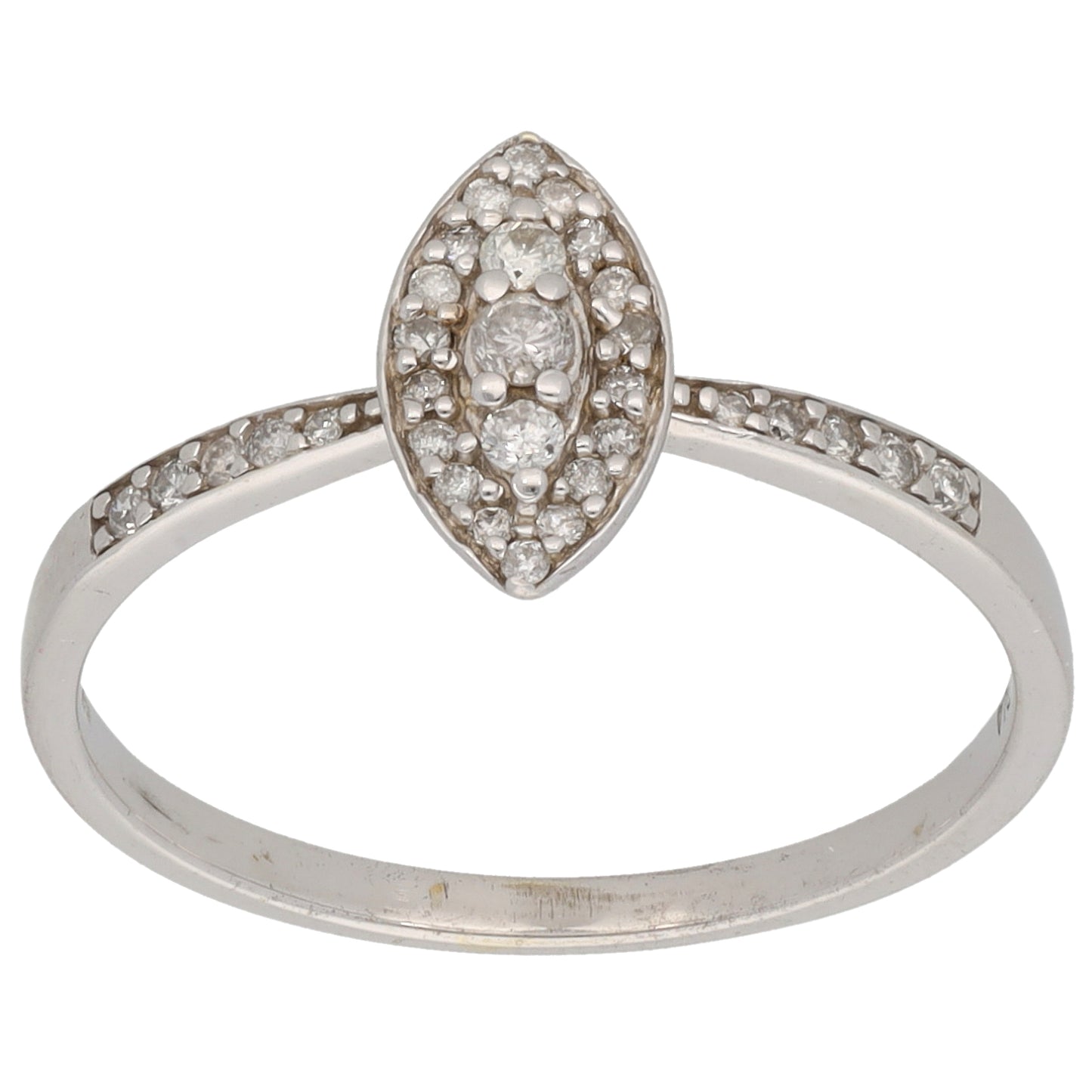 9ct White Gold 0.24ct Diamond Dress/Cocktail Ring Size O