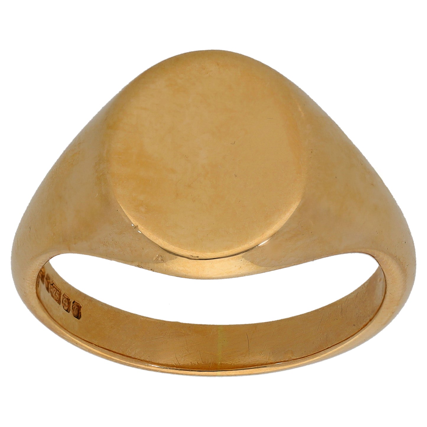 9ct Gold Plain Signet Ring Size Z+1
