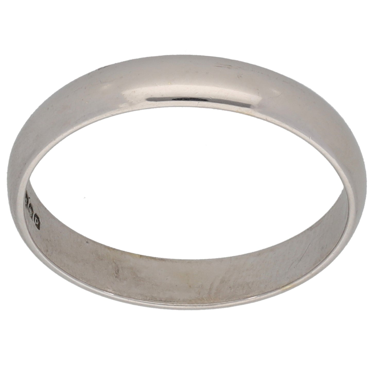 9ct White Gold Plain Wedding Ring Size M