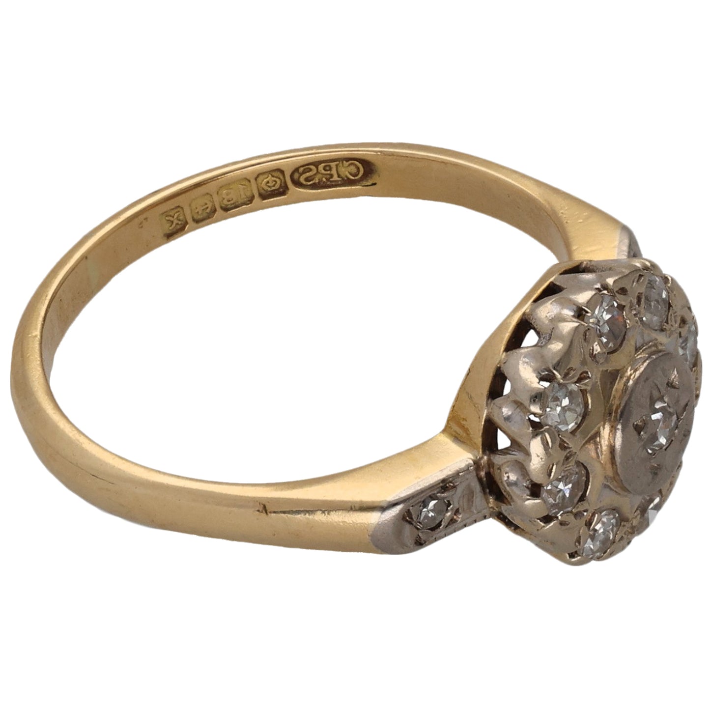 18ct Gold 0.20ct Diamond Cluster Ring Size M