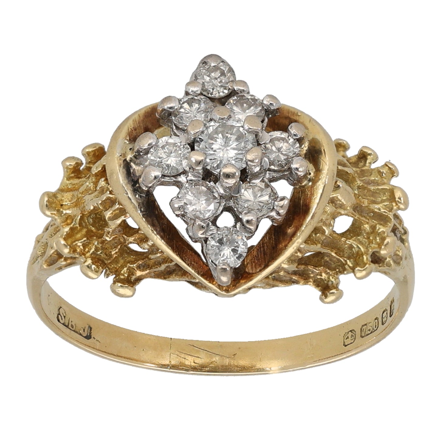 18ct Gold 0.27ct Diamond Cluster Ring Size M