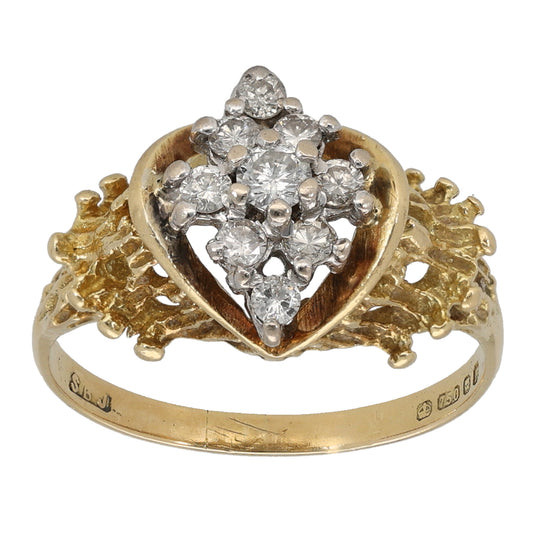 18ct Gold 0.27ct Diamond Cluster Ring Size M
