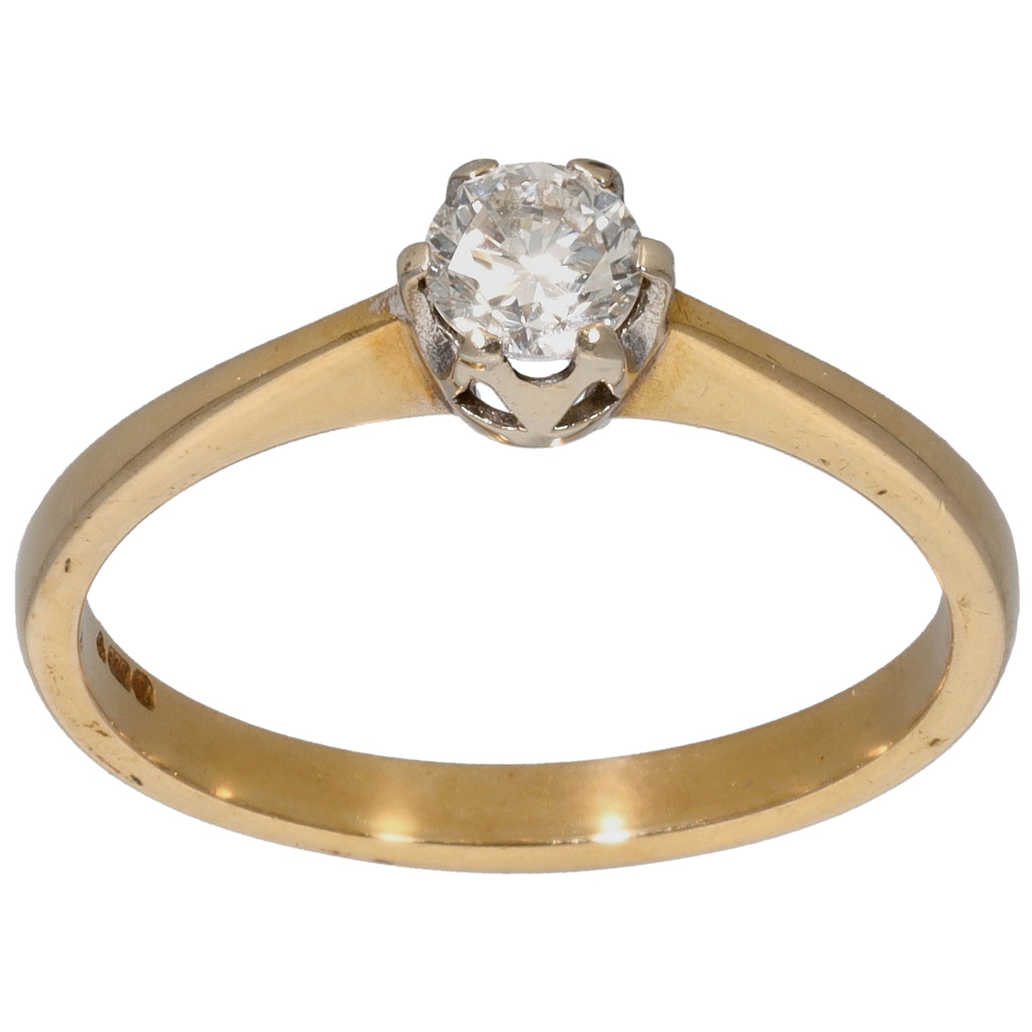 9ct Gold 0.30ct Diamond Solitaire Ring Size O