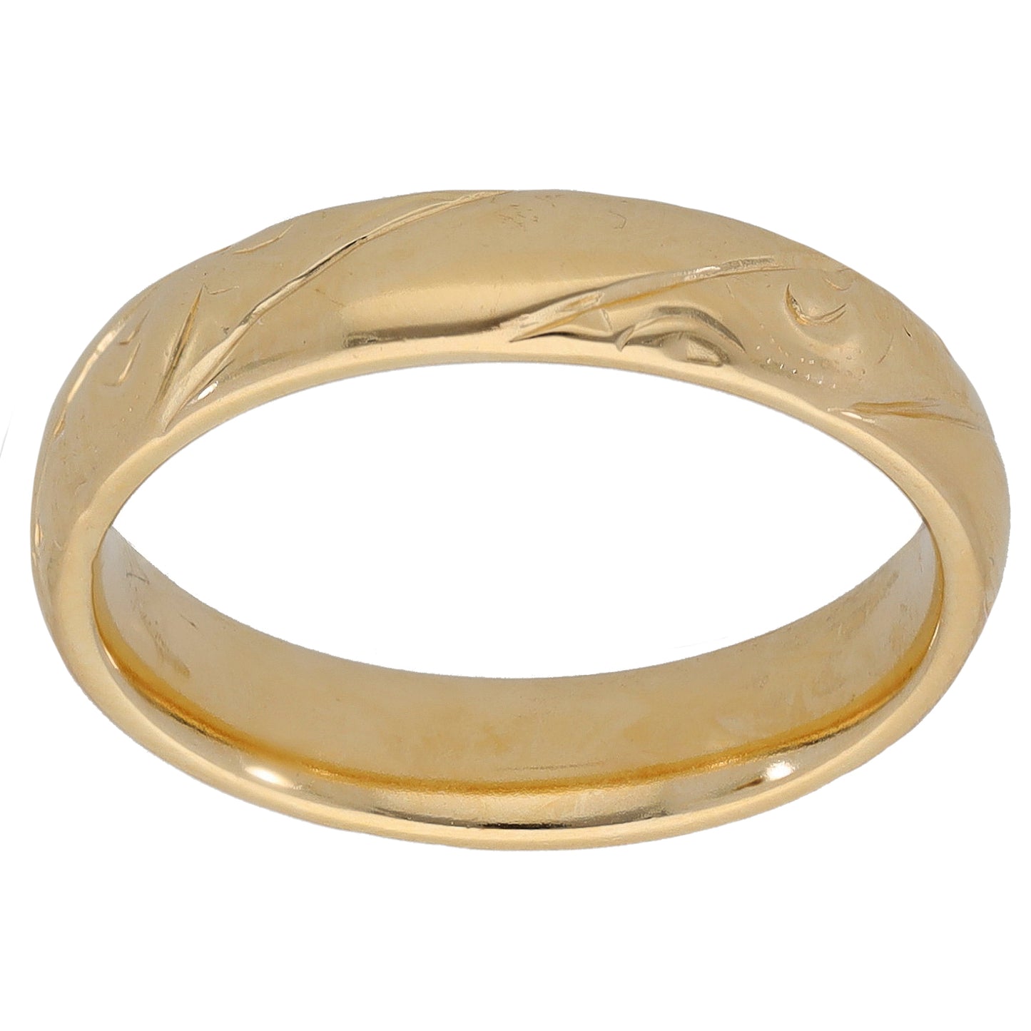9ct Gold Patterned Wedding Ring Size M