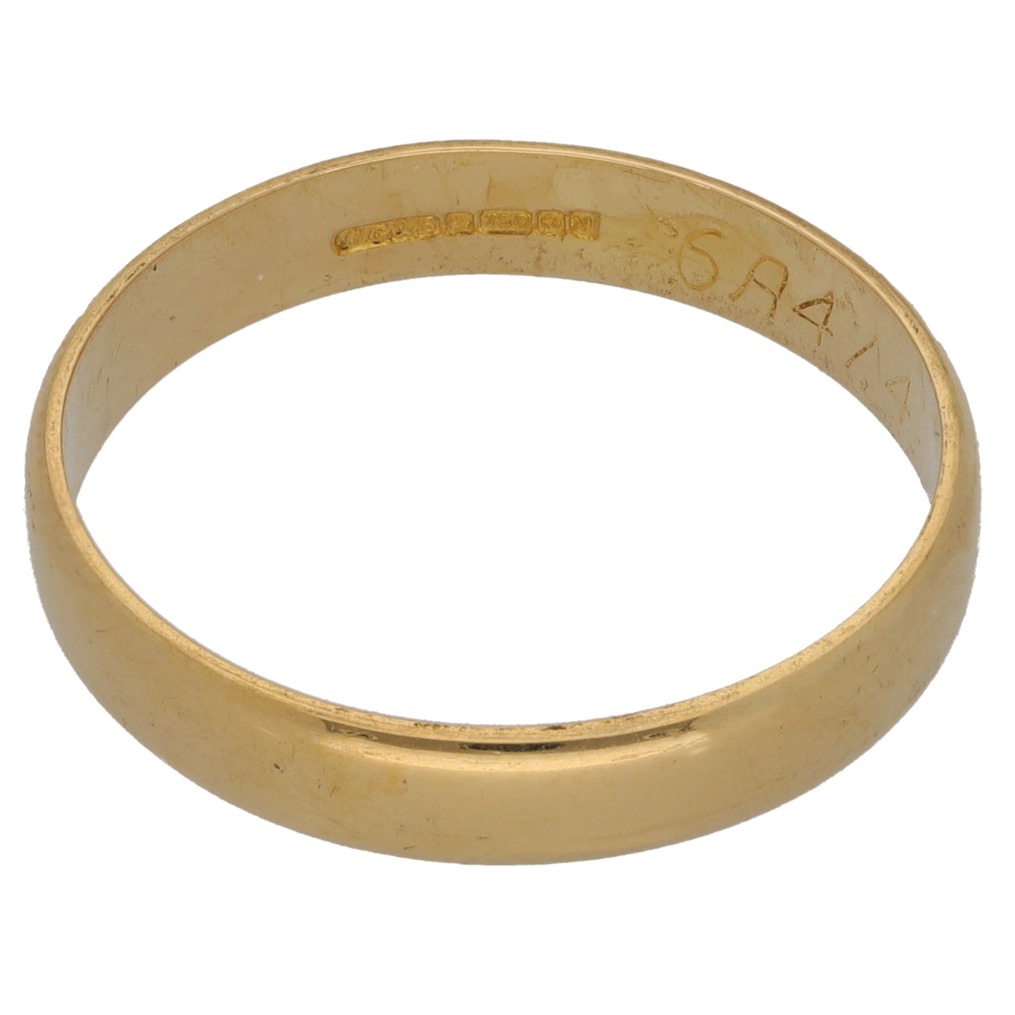 18ct Gold Plain Wedding Ring Size S