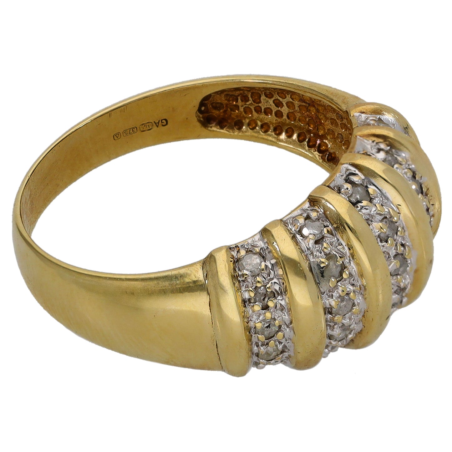 9ct Gold 0.125ct Diamond Dress/Cocktail Ring Size O