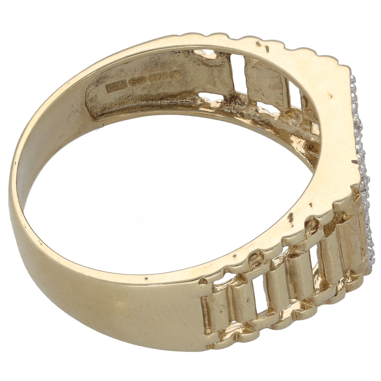 9ct Gold 0.10ct Diamond Alternative Ring Size Y