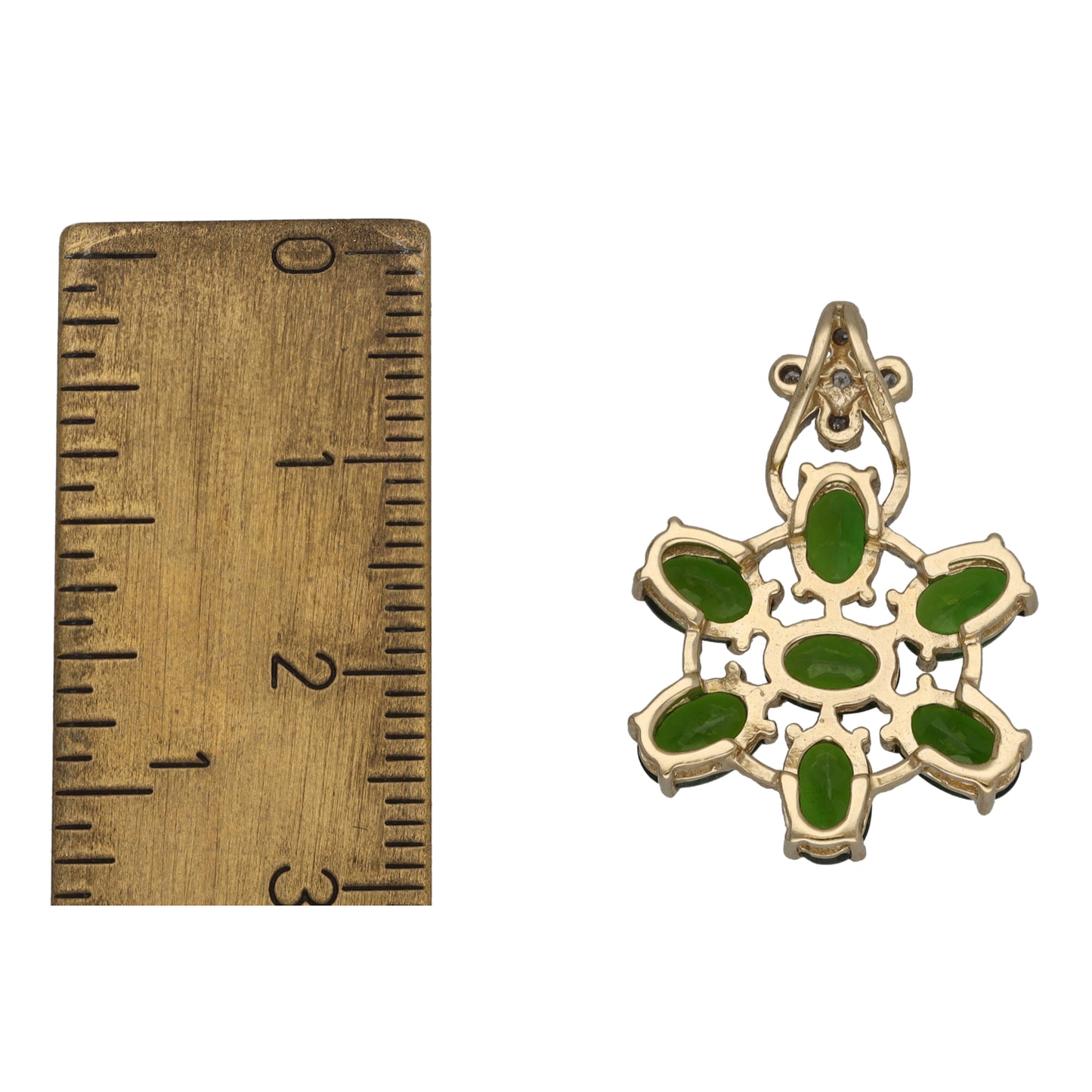 9ct Gold Diopside Cluster Pendant