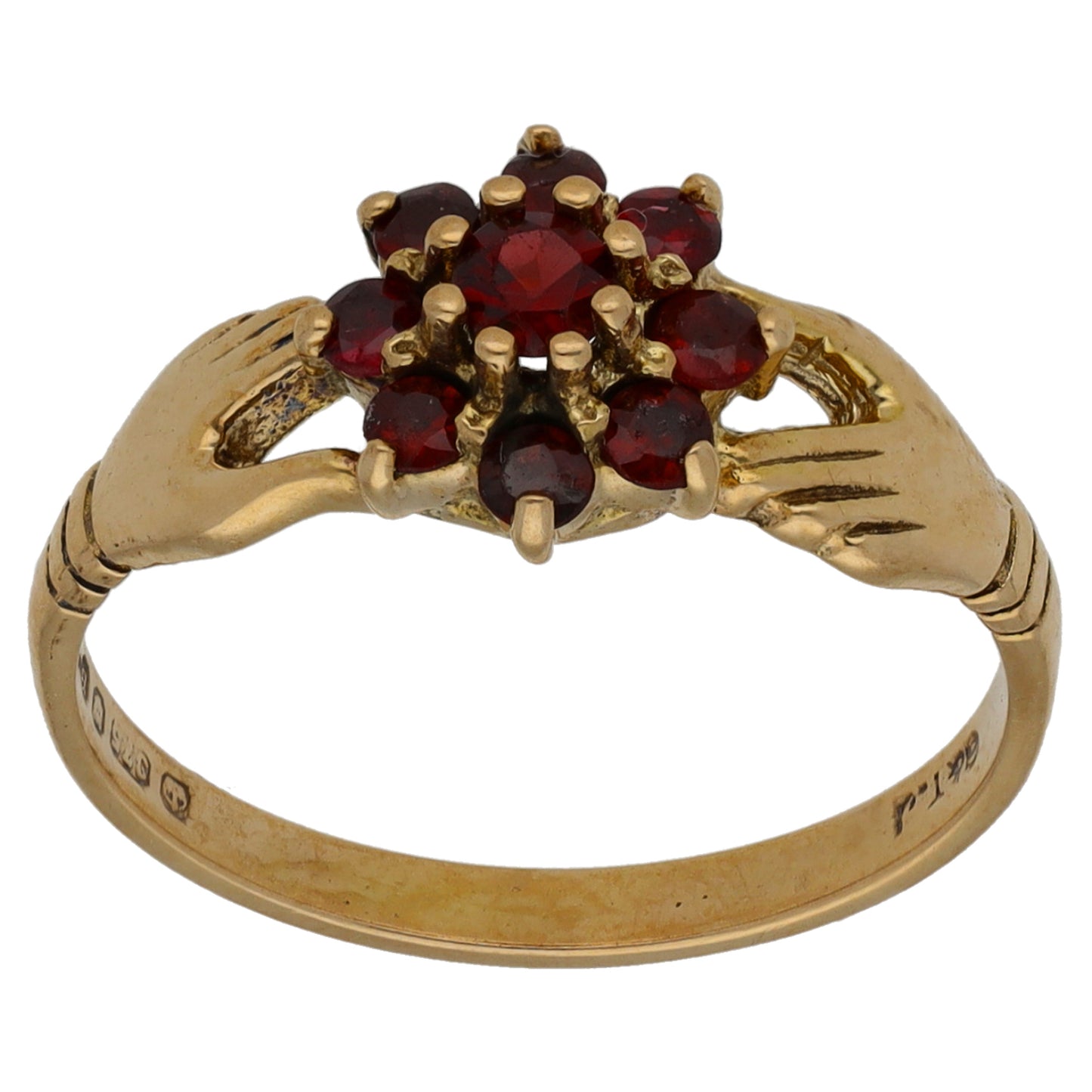 9ct Gold Garnet Dress/Cocktail Ring Size N