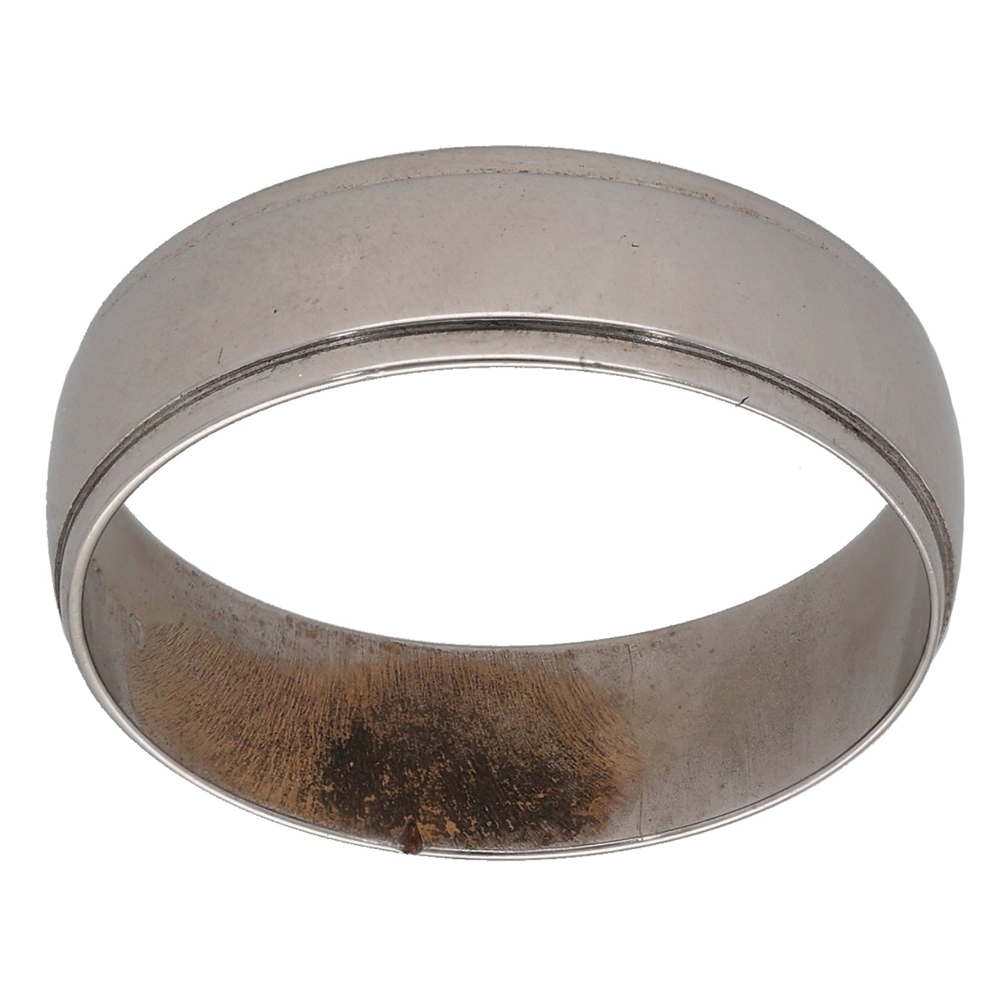 9ct White Gold Plain Wedding Ring Size R