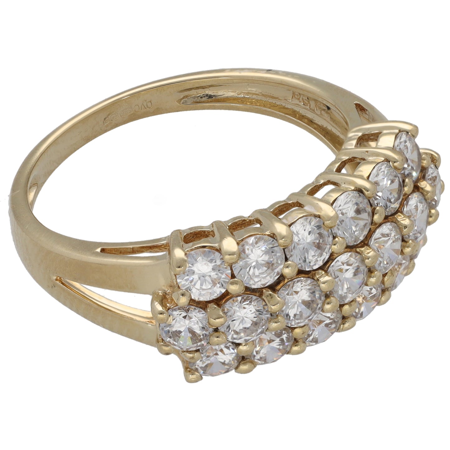 14ct Gold Cubic Zirconia Dress/Cocktail Ring Size Q