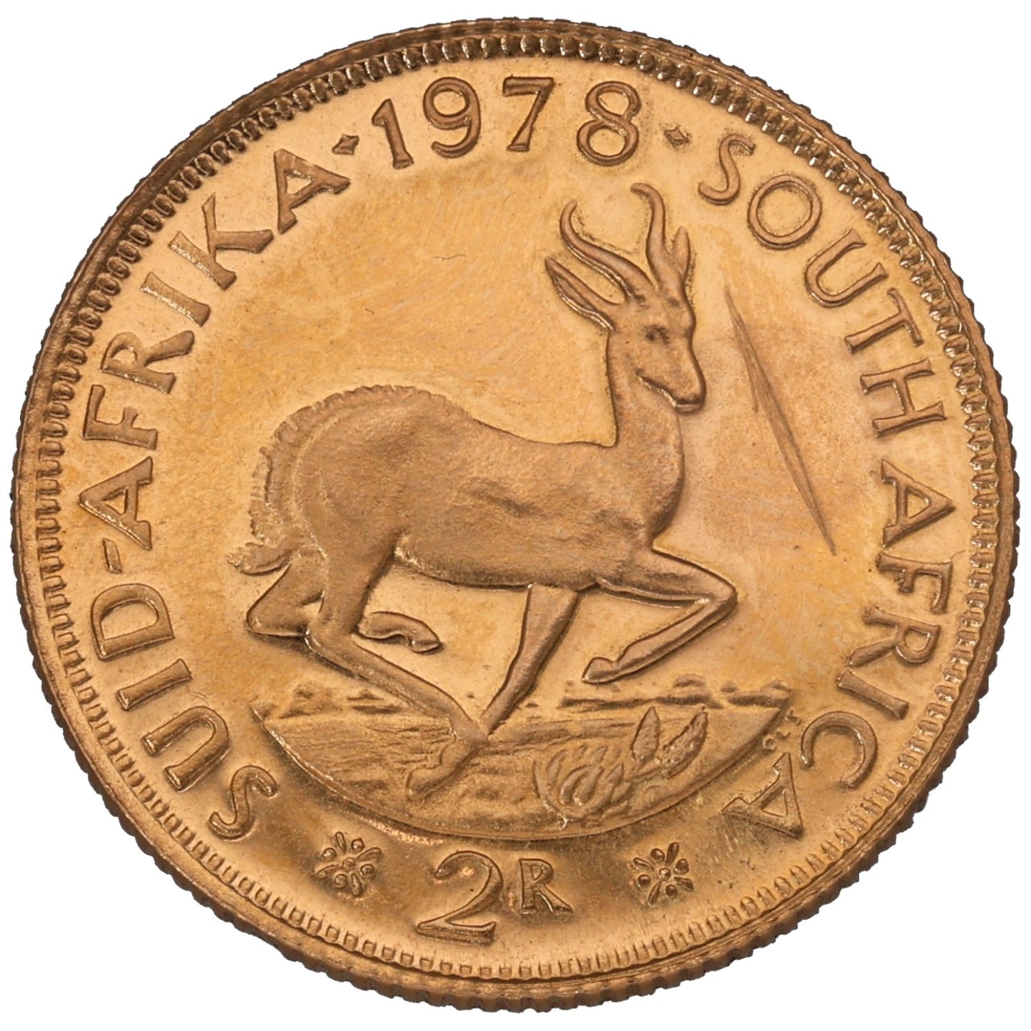 22ct Gold South Africa 2 Rand Coin 1978
