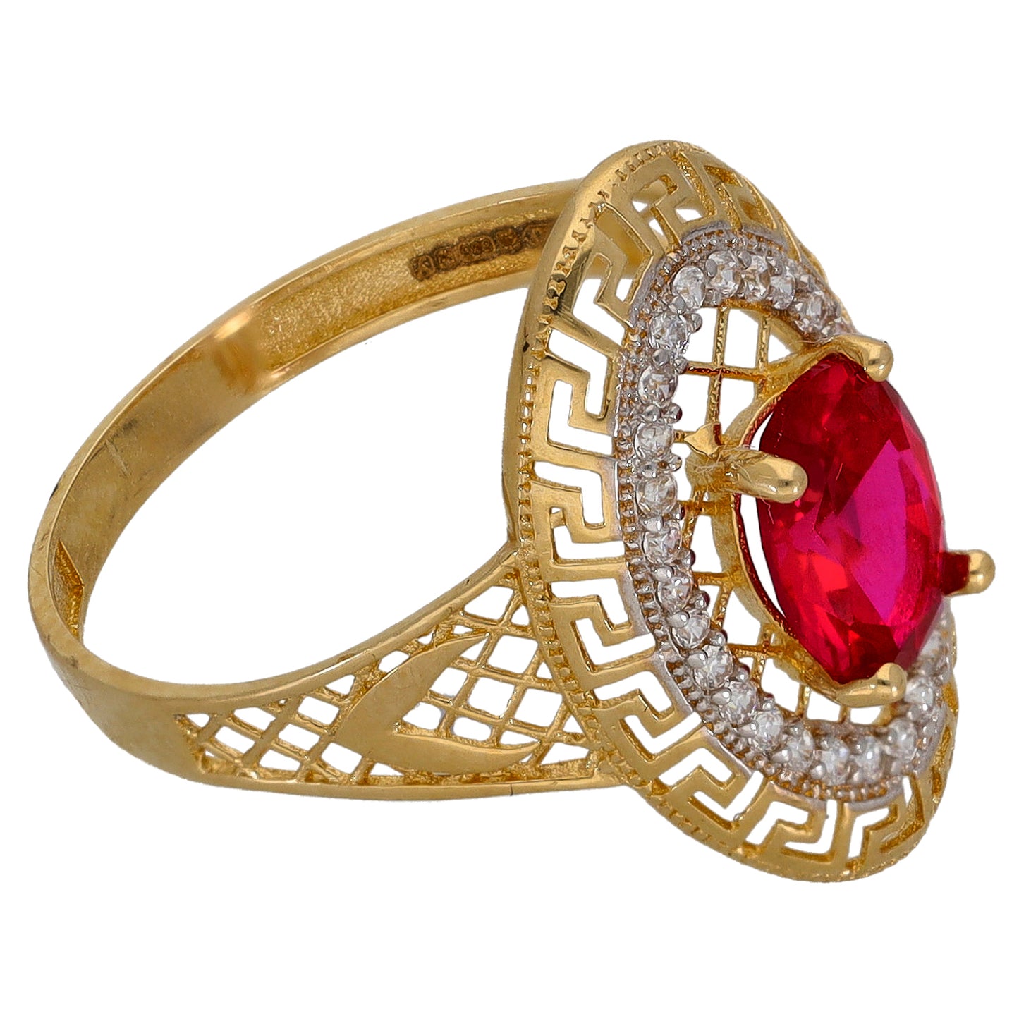 14ct Gold Imitation Gems Dress/Cocktail Ring Size Q