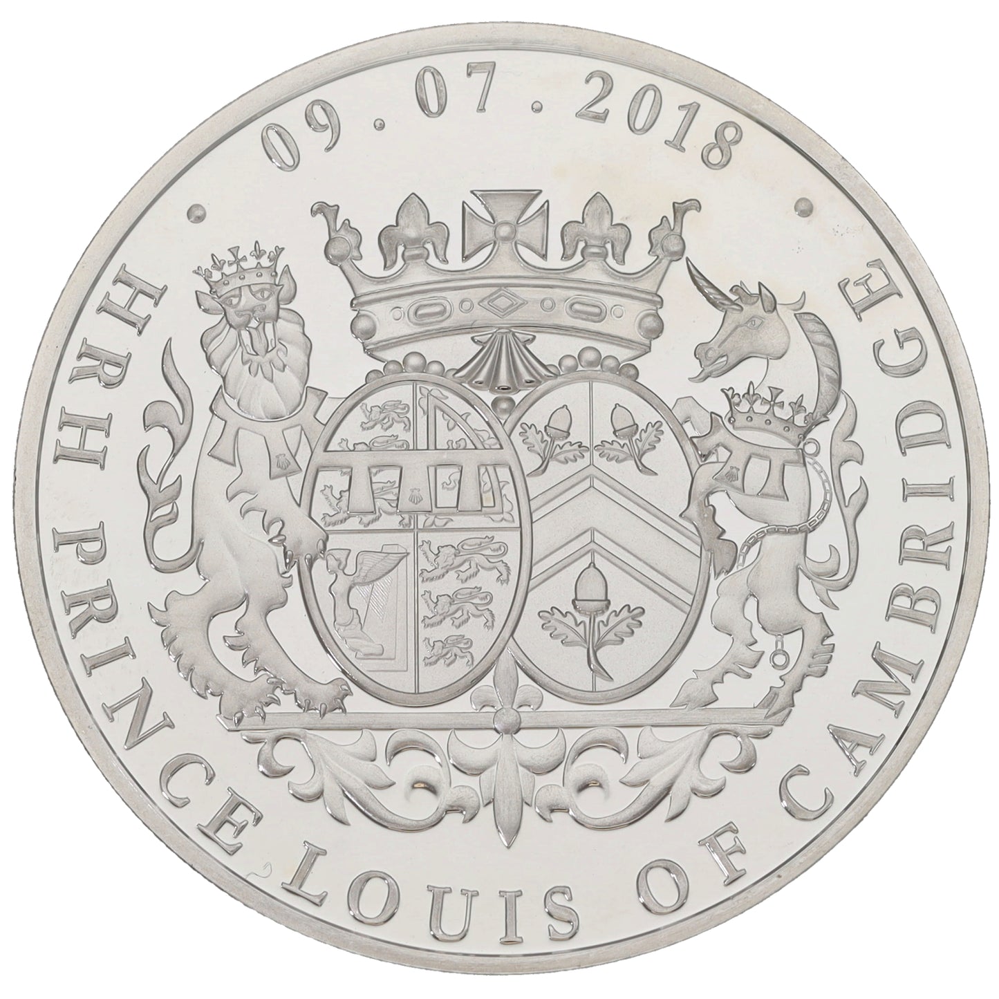 Sterling Silver HRH Prince Louis Of Cambridge Five Pounds Coin 2018