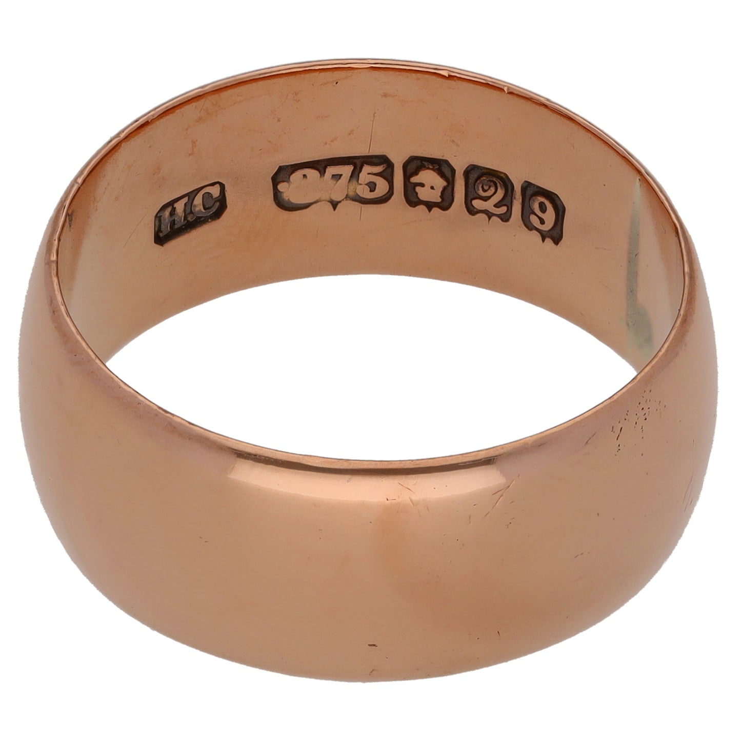 9ct Rose Gold Plain Wedding Ring Size T